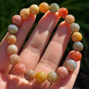 9mm‎ stretchable multicolor alashan agate bracelet 0275
